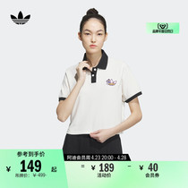 MONKEY KINGDOM合作运动短袖POLO衫女装夏季adidas阿迪达斯三叶草