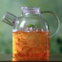 大容量加厚透明冷水壶带盖耐高温过滤玻璃凉水壶套装豆浆壶果汁杯
