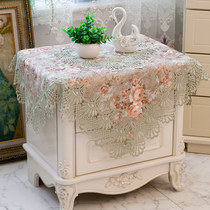 欧式美式现代蕾丝厚花边床头柜盖布桌布茶几布冰箱空调盖布防尘罩