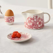 芬兰Arabia胡薇拉粉色花朵马克杯咖啡杯陶瓷餐具平盘汤碗花瓶水壶