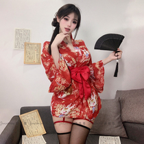 橘味喵: 红色日式浴袍甜美卡通少女和服睡衣纯欲睡裙温泉浴衣睡袍