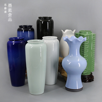 小原流投入瓶花器禅意日式花道器皿 中式复古陶瓷花艺插花大花瓶