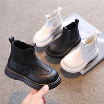 女童马丁靴2024秋季新款黑色单靴英伦风时尚宝宝短靴男童软底皮靴