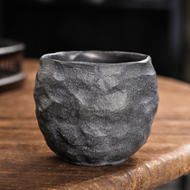 冰碛岩茶杯中式复古纯手工随形主人杯品茗杯杯子安化石头功夫茶具