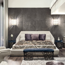 卧室家具组合套装后现代简约轻奢床港式真皮双人床主卧1.8米大床