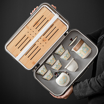 旅行功夫茶具套装家用户外简约便携包一壶六杯办公旅游泡茶壶茶杯