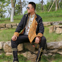 新款藏式外套男藏装西藏民族风休闲藏族服装藏袍男式藏服丁真同款