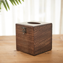 日式实木纸巾盒简约木质抽纸盒家用卷纸盒客厅卫生间方形卷筒纸盒