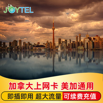 JOYTEL加拿大电话卡美加通用4G高速手机上网流量卡ATT网络可充值