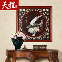 新中式客厅沙发背景墙装饰画三联浮雕走廊过道招财风水简约玉雕画