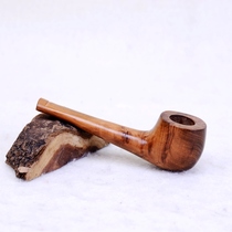 麻梨疙瘩烟斗便携小斗手工实木烟丝整体实木一体直式传统旅行旱烟