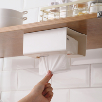 卫生间纸巾盒厕所抽纸盒家用客厅创意挂壁式厨房无痕免打孔收纳盒