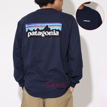 patagonia巴塔哥尼亚男士长袖T恤户外经典款P-6山脉字母印花38518