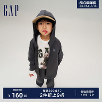 Gap男童春秋LOGO时髦运动连帽衫儿童装洋气Scuba拼接卫衣797362