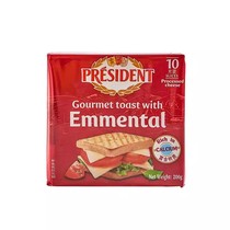 President总统埃曼塔切片干酪片200g 再制干酪Emmental即食芝士片