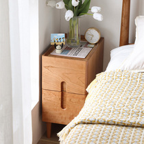 小户型全实木床头柜北欧橡木樱桃木25cm宽小尺寸卧室超窄储物柜20