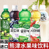 韩国进口熊津果味饮料青梅汁糙米汁芦荟汁苹果汁葡萄汁500ml瓶装
