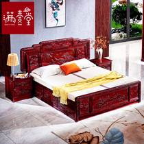 红木床双人1.8米南美红酸枝木大床中式实木床古典储物床主卧家具