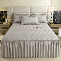 臻选水洗棉床裙式床罩单件纯色夹棉防尘保护套1.5米1.8床单床笠垫