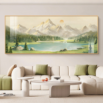 聚宝盆客厅装饰画日照金山挂画山水风景沙发背景墙高级感油画壁画