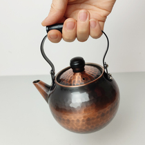 日本新光堂锤目纹侧把壶日式急须纯铜壶提梁壶纯手工泡茶茶壶茶具
