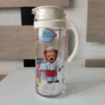 小熊家用玻璃凉水壶冷热水瓶加厚开水壶1.2L装韩国bear熊耐热茶壶