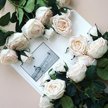 ladylike单支手感保湿玫瑰仿真花欧式花束假花装饰花客厅插花摆件