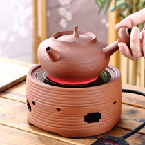 朱泥紫砂砂铫壶侧把壶茶壶陶瓷煮茶壶煮茶炉烧水壶电陶炉煮茶器