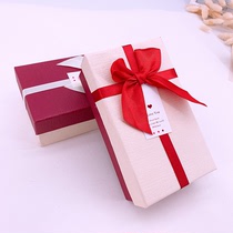 可装1-3个发夹大气礼盒包装盒空盒长方形盒子 拉菲草颜色随机贺卡