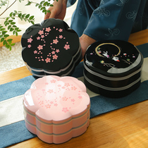 日本进口山中漆器寿司盒点心月饼零食盒结婚高端日式食物收纳盒