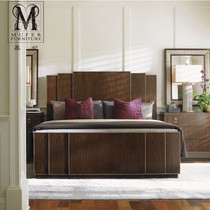 慕妃高端定制卧室榉木家具美式新古典双人床1.5/1.8米两人床LT43