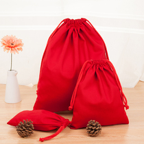 可定制加厚红色帆布束口袋喜袋福袋抽绳布袋礼品收纳袋婚礼送礼袋