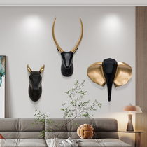北欧现代创意大象鹿头墙壁挂件客厅玄关电视背景墙面装饰挂饰立体