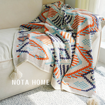 网红沙发毯办公室午睡毯北欧风针织毯盖毯单人披肩毛毯斗篷小毯子