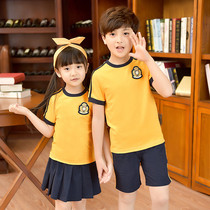 幼儿园园服夏季短袖学院风运动服校服男女童装韩版套装小学生班服