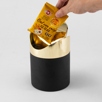 304不锈钢桌面垃圾桶创意有盖子家用小号摇盖式纸篓迷你小收纳桶