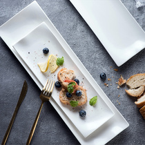 创意条盘陶瓷长方形盘家用白色寿司盘子日式长条盘北欧微波炉餐具