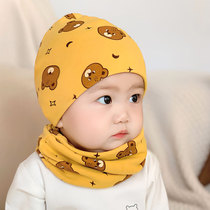 婴儿帽子围脖两件套秋冬春秋厚款冬季宝宝纯棉婴幼儿男童女童套装