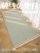 日式棉麻编织地毯布艺可机洗棉线床边毯入户垫防滑吸水卫生间地垫