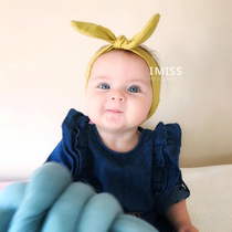 姜黄色婴儿发带米奇大耳朵发箍男女童新生儿百天拍照宝宝头饰包邮