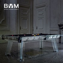 莱特BVM家用台球桌钢化玻璃中式桌水晶美式黑八亚克力家庭标准型