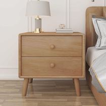 纯实木床头柜卧室原木简约现代北欧简易床边柜40cm宽小型窄边网红
