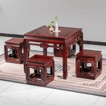 红木家具八仙桌酸枝木四方桌一桌四椅实木仿古正方形餐桌椅组合