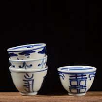 景德镇 青花瓷仿古手绘陶瓷 功夫茶具主人杯 小茶杯 特色品茗杯