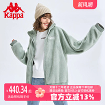 Kappa卡帕针织开衫女装2023冬季新款保暖运动服休闲长袖开衫外套