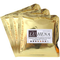 LU HENA 韩国纯植物花粉染发剂膏天然遮盖白发变黑色进口正品