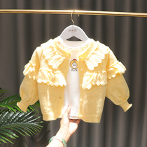 春秋洋气女宝宝针织开衫0-1-3岁女童婴儿毛衣公主外套童装毛衫