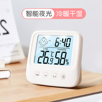 温度计带闹钟家用精准温湿度计室内高精度壁挂式室温婴儿房温度表