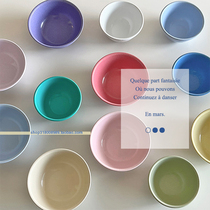 走失的blue 韩式彩色搪瓷碗 马卡龙奶油色系珐琅早餐碗高颜值餐具