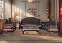 国标红木老挝大红酸枝明式书卷沙发八件套交趾黄檀雕花客厅家具